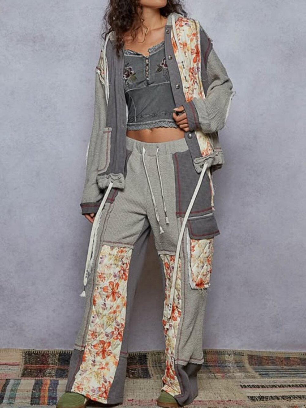 POL floral sweatsuit